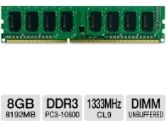 Centon R1333PC8192 Desktop Memory Module - 8GB, PC3-10600, DDR3-1333MHz, 240-pin DIMM, 1.5V, CL9, Non-ECC, Unbuffered (Centon: R1333PC8192)