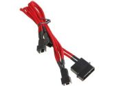 Bitfenix Alchemy Premium Sleeved 4PIN Male Molex to 3x 3PIN Male 5V Fan Adapter Cable Red 20CM (BitFenix: BFA-MSC-M33F5VRK-RP)