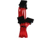 Bitfenix Alchemy Premium Sleeved 4PIN Male to 3x 4PIN Female Molex ATX Extension Cable Red 45CM (BitFenix: BFA-MSC-M3MRK-RP)