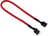 Bitfenix Alchemy Premium Sleeved 9PIN Male to Female Audio Extension Cable Red 45CM (BitFenix: BFA-MSC-AUD30RK-RP)