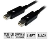 StarTech Thunderbolt TBOLTMM50CM Cable - Male to Male, 1.6ft, 20 Pin, Black (Startech: TBOLTMM50CM)