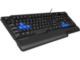 Sharkoon Tactix Gaming Keyboard USB Black 8 Blue Gaming Keys w/ Removable Palm Rest (Sharkoon: 000SKTK)