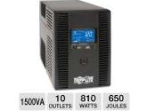 Tripp Lite OMNISMART Series 1500VA UPS - Tower Line-interactive, LCD Display, 120V, 10 Outlets, 810 Watts, 650 Joule, 6' Cord Length (TrippLite: OMNI1500LCDT)