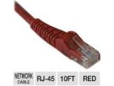 Tripp Lite Cat5e Snagless Molded Cable - 10' ft, RJ45, Male to Male, Red (TrippLite: N001-010-RD)