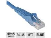 Tripp Lite Cat6 Gigabit Snagless Molded Patch Cable - 1' ft, 50 Piece, RJ45, Male to Male, Blue (TrippLite: N201-001-BL50BP)