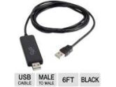 Cables to Go Windows 8 Driverless Transfer Cable - 6' ft, USB 2.0, Male to Male, Black (C2G: 39941)