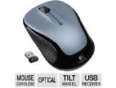 Logitech 910-002332 M325 Wireless Mouse - 2.4GHz, Optical Tracking, Unifying Receiver, Tilt Wheel, On/Off Switch, Silver (Logitech: 910-002332)