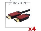 INSTEN 4 Pack of (Red/Black Color) High Speed HDMI Cable w/Ethernet M/M , 3FT (Everydaysource: 886610279643)