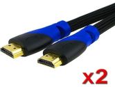 Everydaysource 2 Pack of 6FT (Blue/Black Plug) High Speed HDMI Cable M/M (Everydaysource: 886610274464)