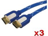 Insten 3 x Gold Premium 1.3 6ft 6 ft 6' HDMI Cable Compatible With PS3 HDTV LED TV 1080P Blue (INSTEN: 886610465541)