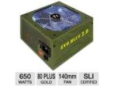 Thermaltake 650W EVO_BLUE 2.0 Power Supply - 80+ Plus Gold, ATX, 105°C Japanese Capacitors, Single +12V Rail, 140mm Fan, Silent Operation, Supports AMD & Intel, Green (ThermalTake: EVO-650M-A)