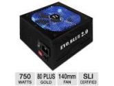 Thermaltake 750W EVO_BLUE 2.0 Power Supply - 80+ Plus Gold, ATX, 105°C Japanese Capacitors, Single +12V Rail, 140mm Fan, Silent Operation, Supports AMD & Intel, Black (ThermalTake: EVO-750M)
