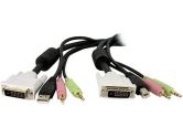 Startech 15FT 4-IN-1 USB Dual Link DVI-D KVM Switch Cable w/ Audio & Microphone (Startech.com: DVID4N1USB15)