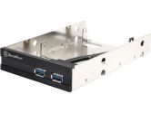 Silverstone FP36B-E 3.5in 2XUSB3.0 Front & 2X2.5 Hhd Bay Converter Aluminum Black (Silverstone Technology: FP36B-E)