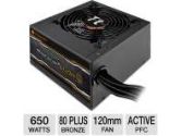 Thermaltake SMART 650W SP-650P Power Supply - 650Watt, 120mm Fan, 80 PLUS Bronze, Active PFC (ThermalTake: SP-650P)