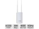 EnGenius Long-range 5 GHz Wireless N300 Outdoor Access Point - 300 Mbps, 2x Ports, RJ-45, IEEE 802.11a/n, 5 GHz, External/detachable 5 dBi Omni-directional Antennas (EnGenius Technologies: ENS500EXT)