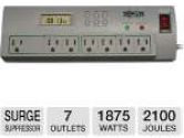 TrippLite ECO-SURGE Series 7 Outlet Surge Suppressor - 2100 Joules, 1875 Watts, 2 USB Charging Ports, 8' ft Cord, 60Hz, Timer-controlled (TrippLite: TLP78TUSBG)