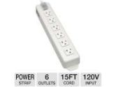 TrippLite POWER IT! Series 6 Outlet Power Strip - 15' ft Cord, 20-amps Circuit Breaker, v, Rugged Metal Case, Illuminated On/Off Switch w/ Cover (TrippLite: TLM615NC20)