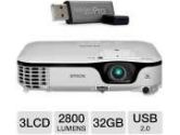 Epson EX3210 Portable Business 3LCD Projector and Centon DataStick Pro 32GB Flash Drive Bundle (Epson: V11H430020-N Bundle)