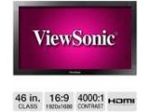 ViewSonic 46 Class Full HD Touch Commercial Display - 1920 x 1080, 16:9, 4000:1 Native, 8ms, HDMI, DVI, VGA (ViewSonic: CDP4635-T)