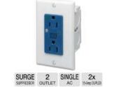 Leviton J-Box Surge Protective Kit - Work With The Series 140, 280 & 420 Structured Media Centers, 2 Power Outlets (Leviton: R30-47605-ACS)