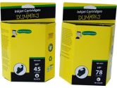 For Dummies HP 45/78d Black & Tri-Color Combo Inkjet Cartridge C8788FN Remanufactured (For Dummies: DH-45/78(2PK))