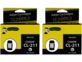 For Dummies Canon CL-211 Tri-Color Inkjet Cartridge 2 Pack 2976B001 Remanufactured (For Dummies: DC-CL211(2PK))