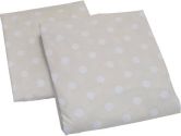 Nojo 2 Pack Dot Crib Sheets - Ivory With Snow Dots (NoJo: 085214049656)