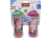 Playtex Baby The Insulator Twist 'n Click Straw Cup 9 OZ - 2 Pack: Playhouse (Playtex: 811053013783)