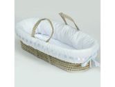 Eyelet Ribbon Moses Basket - Color: Blue Ribbon (Baby Doll: 009243303312)