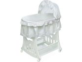 Badger Basket Company Portable Bassinet 'N Cradle with Toybox Base, White Batiste (Badger Basket: 046605176306)