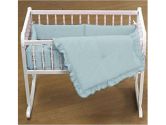 Primary Colors Cradle Bedding - Color Light Blue - Size 18X36 (Baby Doll: 009243397861)