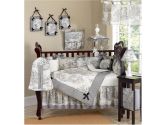 JoJo Designs 9-Piece Baby Crib Infant Bedding Set - Vintage French Black Toile (JoJo Designs: 810519010120)