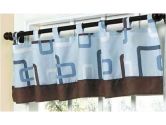 Blue and Brown Geo Window Valance by Sweet Jojo Designs (Sweet Jojo Designs: 810519019307)