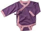 Babysoy Long Sleeve Kimono Bodysuit, Eggplant, 6-12 months, 1-Pack (Babysoy: 814961012794)