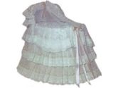 Ribbons and Lace Bassinet Liner/Skirt and Hood/Valance with Pink Ribbon-Size: 16x32 (Baby Doll: 009243010968)