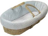 Heavenly Soft Moses Basket - color: Light Blue (Baby Doll: 009243005537)