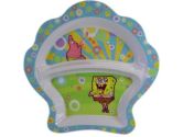 Spongebob Shell Shaped Divided Plate Non-Skid Ring by ZAK! (Zak Designs: 707226448165)