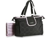 Carter's Tonal Dot Diaper Bag in Black and Pink (Unknown: 092317079152)