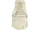 Badger Basket Elegance Round Baby Bassinet, White with Sage Toile (Badger Basket: 046605188323)