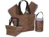 Kalencom 5 Piece Tote Diaper Bag Set in Chocolate Brown / Light Blue (Kalencom: 088161264455)