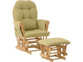 Stork Craft 06550-64N Hoop Glider and Ottoman (Natural/Green Chenille) (Stork Craft: 056927077366)