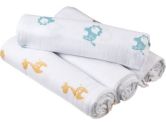 Aden by aden + anais 100% Cotton 4 Pack Muslin Swaddle Blanket, Safari Friends (aden + anais: 899294002445)