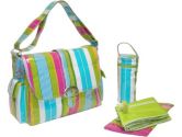 Kalencom Laminated Buckle Bag, Paradise Stripes Aqua (Kalencom: 088161241395)