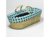 Disco Dots Moses Basket - Color Blue (Baby Doll: 009243021636)