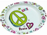 Sugarbooger Deep Dish Plate, Peace Love (SUGARBOOGER: 732389020323)