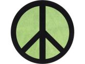 Lime Groovy Peace Sign Tie Dye Accent Floor Rug by Sweet Jojo Designs (Sweet Jojo Designs: 846480007814)