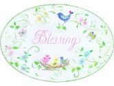 The Kids Room Oval Wall Plaque, Blessings Birds Floral (The Kids Room by Stupell: 049182010902)