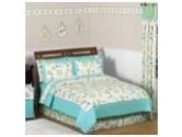 Turquoise and Lime Layla Girls Kids & Teen Bedding 4pc Twin Set by Sweet Jojo Designs (Sweet Jojo Designs: 846480011163)