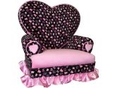 Newco Kids 70146 Princess Heart Chair Minky Black Skull (Newco Kids: 658129701461)